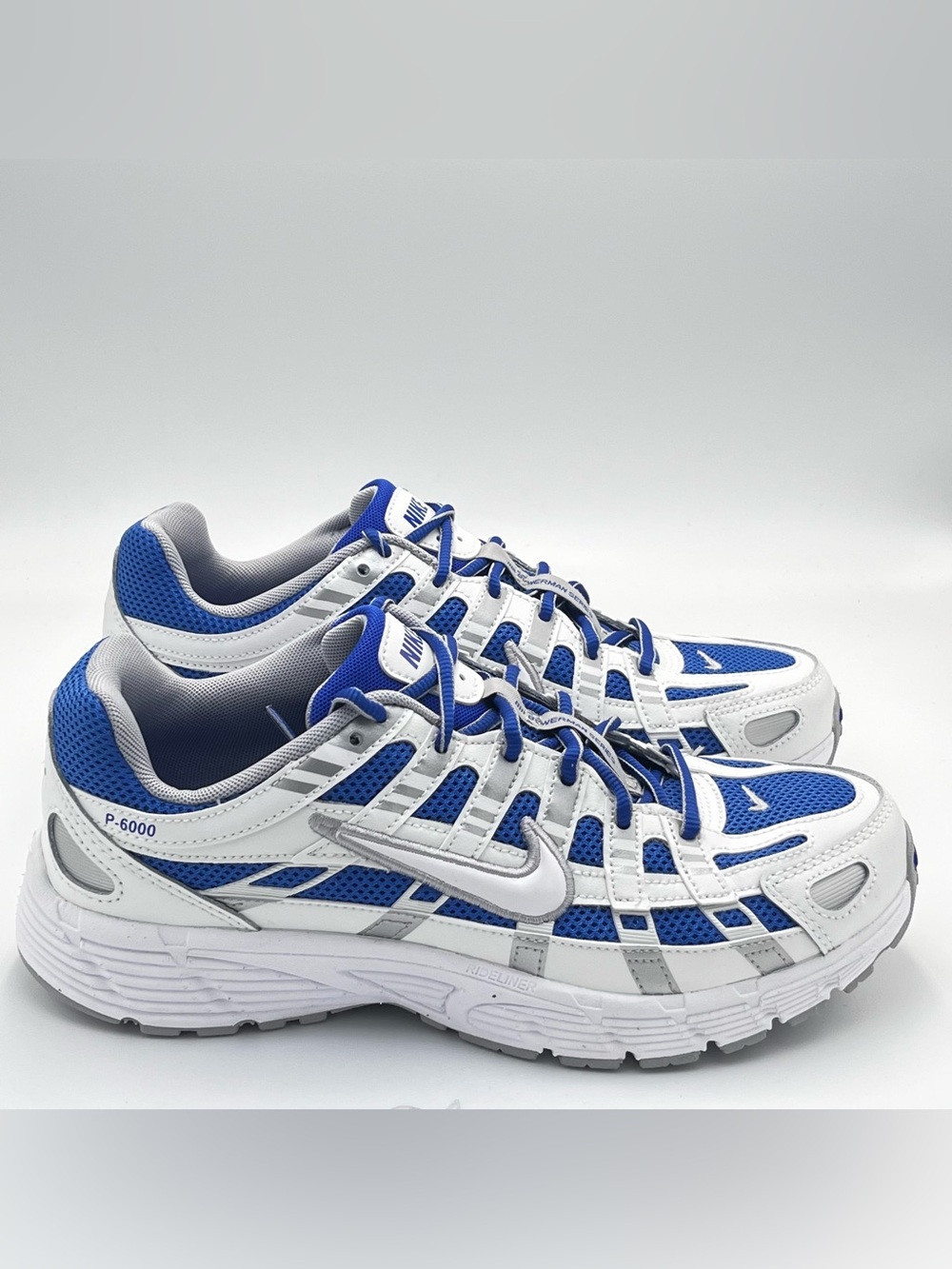New Nike P-6000 Unisex Sneakers White/Blue/Gray Big Kid 7Y Women 8.5 HV5064-401